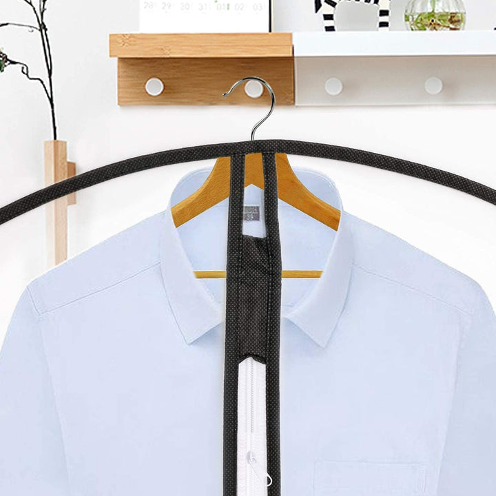 Travel garment bag, 71 inches, extra-long, durable PVC for formal wear and gowns.