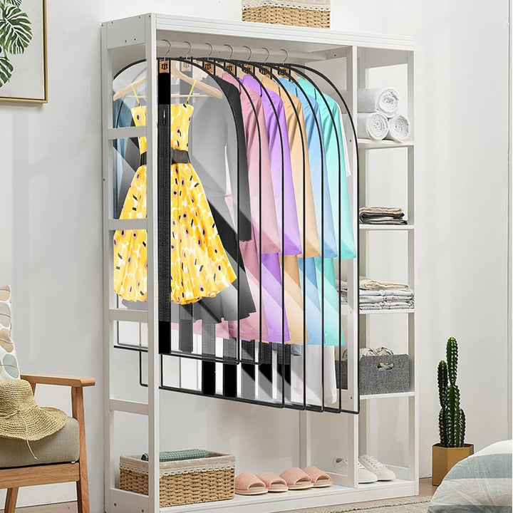 71" formal garment bag, breathable and dustproof PVC, perfect for long-term dress storage.