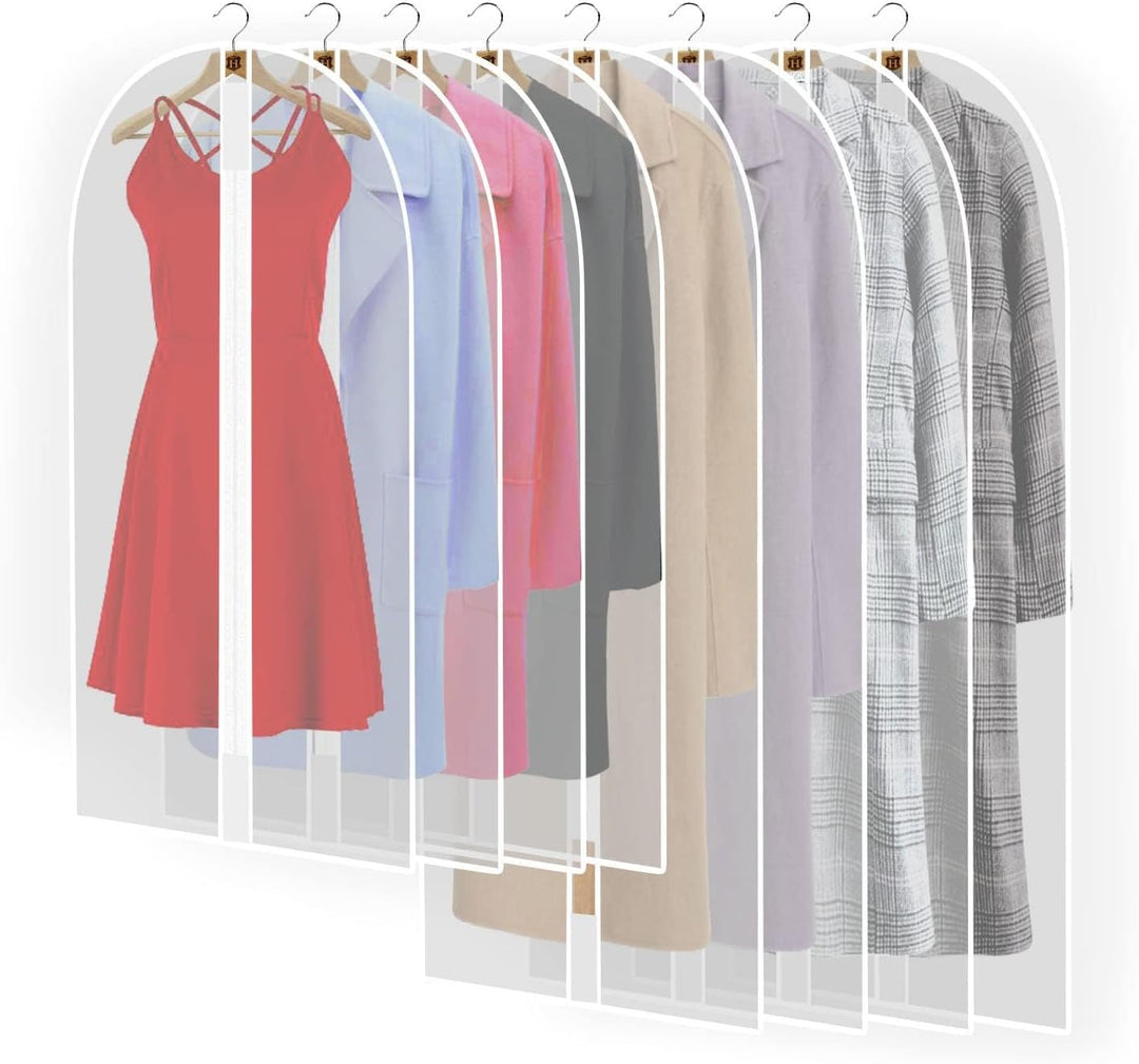 Wedding gown garment cover, 71-inch, for dust-free storage.