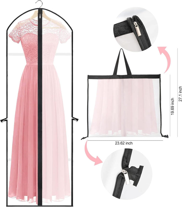 Extra-long garment bag for prom dresses & bridal gowns.