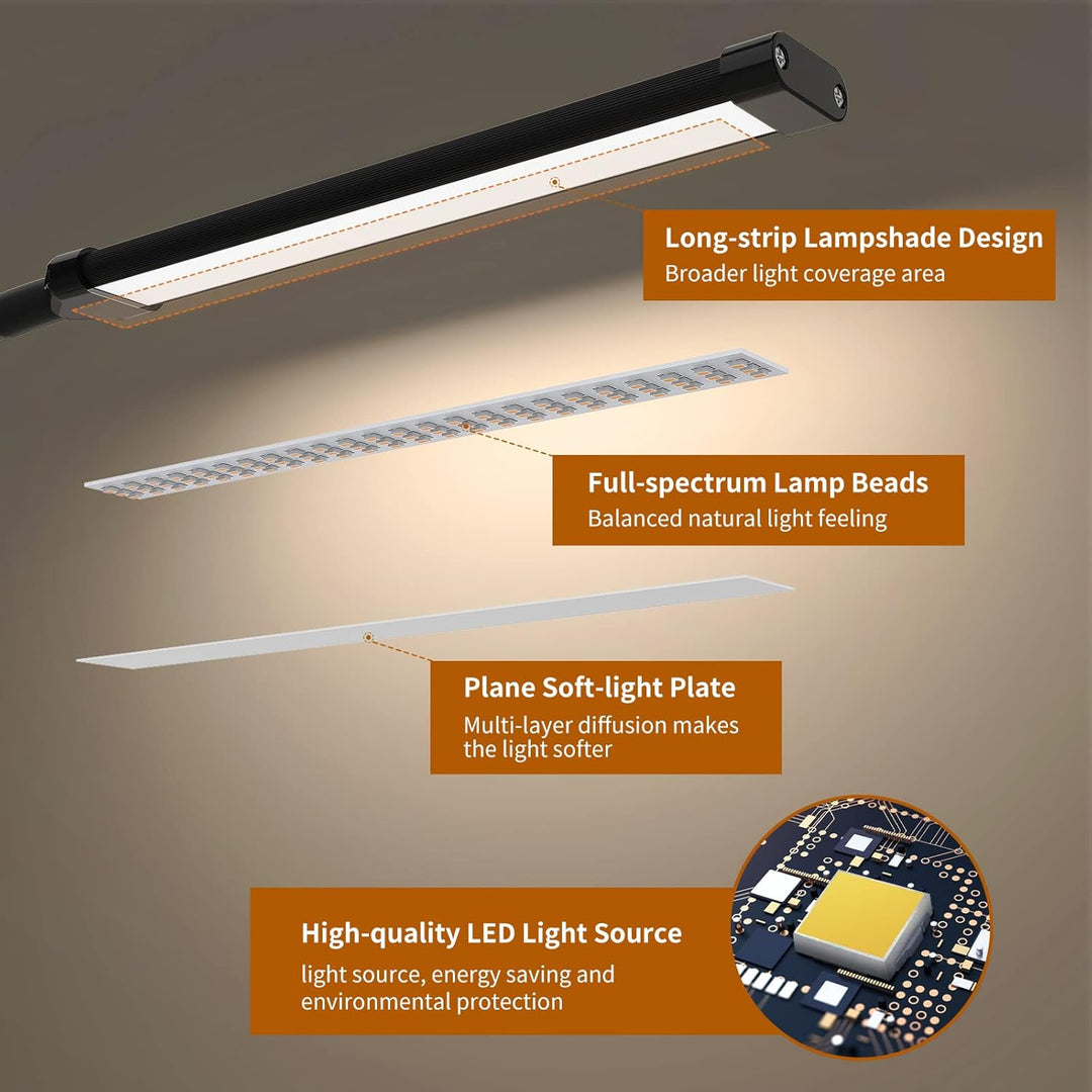 Compact 77 LED desk lamp with flexible arm and sturdy clamp, USB powered, great for small spaces