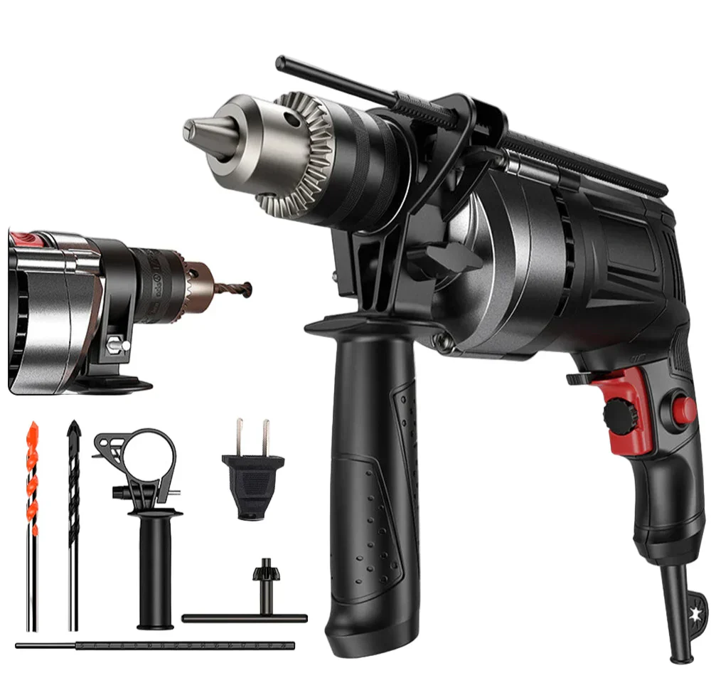 780W Electric Hammer Drill, variable speed, with ergonomic handle design for home improvement projects