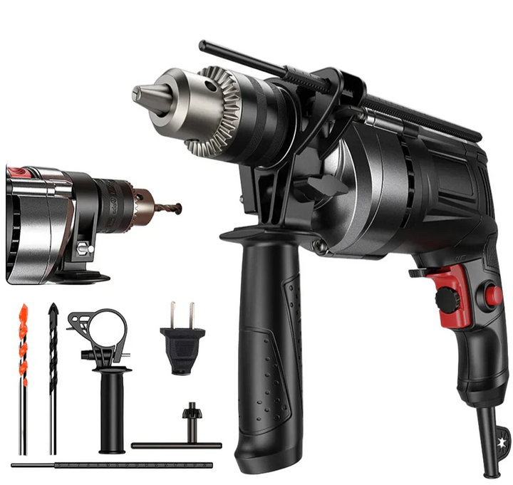 780W Electric Hammer Drill, variable speed, with ergonomic handle design for home improvement projects