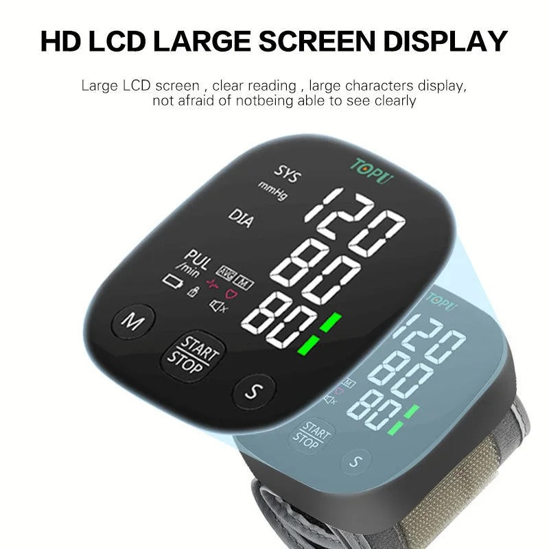 Unisex Rechargeable Wrist Blood Pressure Monitor