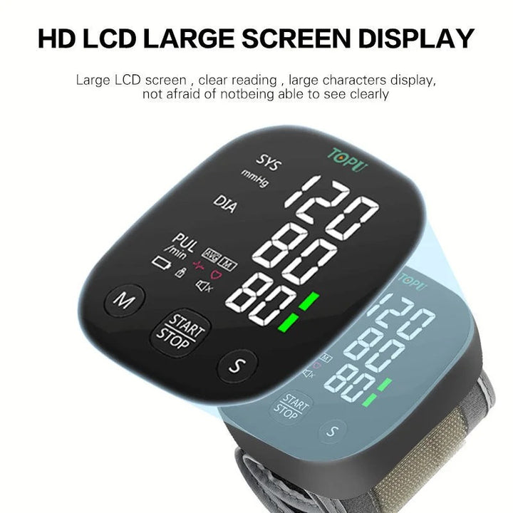 Unisex Rechargeable Wrist Blood Pressure Monitor