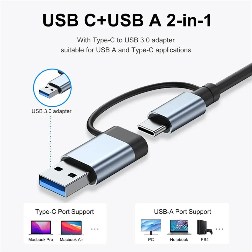 Nexora 8-in-1 USB-C Hub with multiple ports: USB 3.0, HDMI, SD/TF card reader.