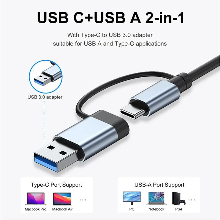 Nexora 8-in-1 USB-C Hub with multiple ports: USB 3.0, HDMI, SD/TF card reader.