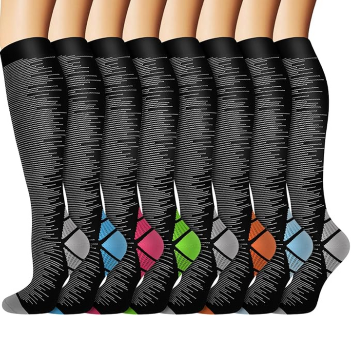 Lifestyle image of someone walking in comfortable copper compression socks for improved circulation