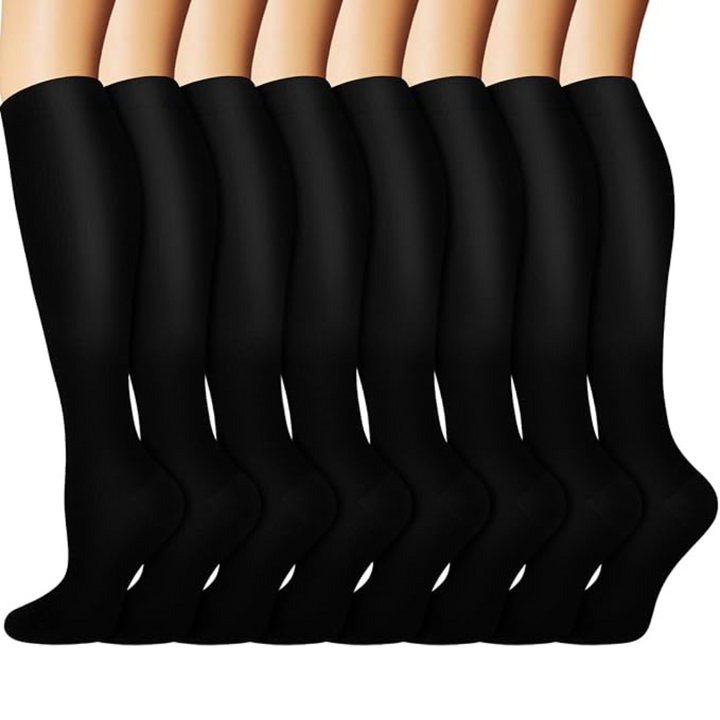 Close-up of the sock's material showcasing the copper threads for odor-resistant circulation support