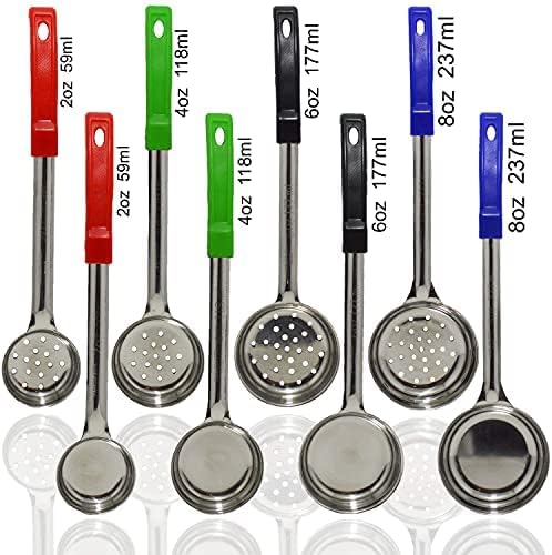 Healthy eating 8-piece portion control measuring spoons set for diet & meal prep kitchen tools.