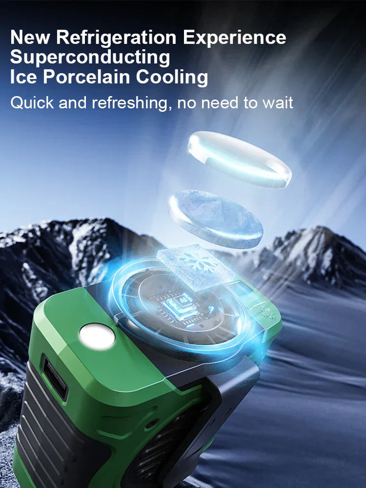 Compact 8000mAh refrigeration fan offering powerful and customizable airflow
