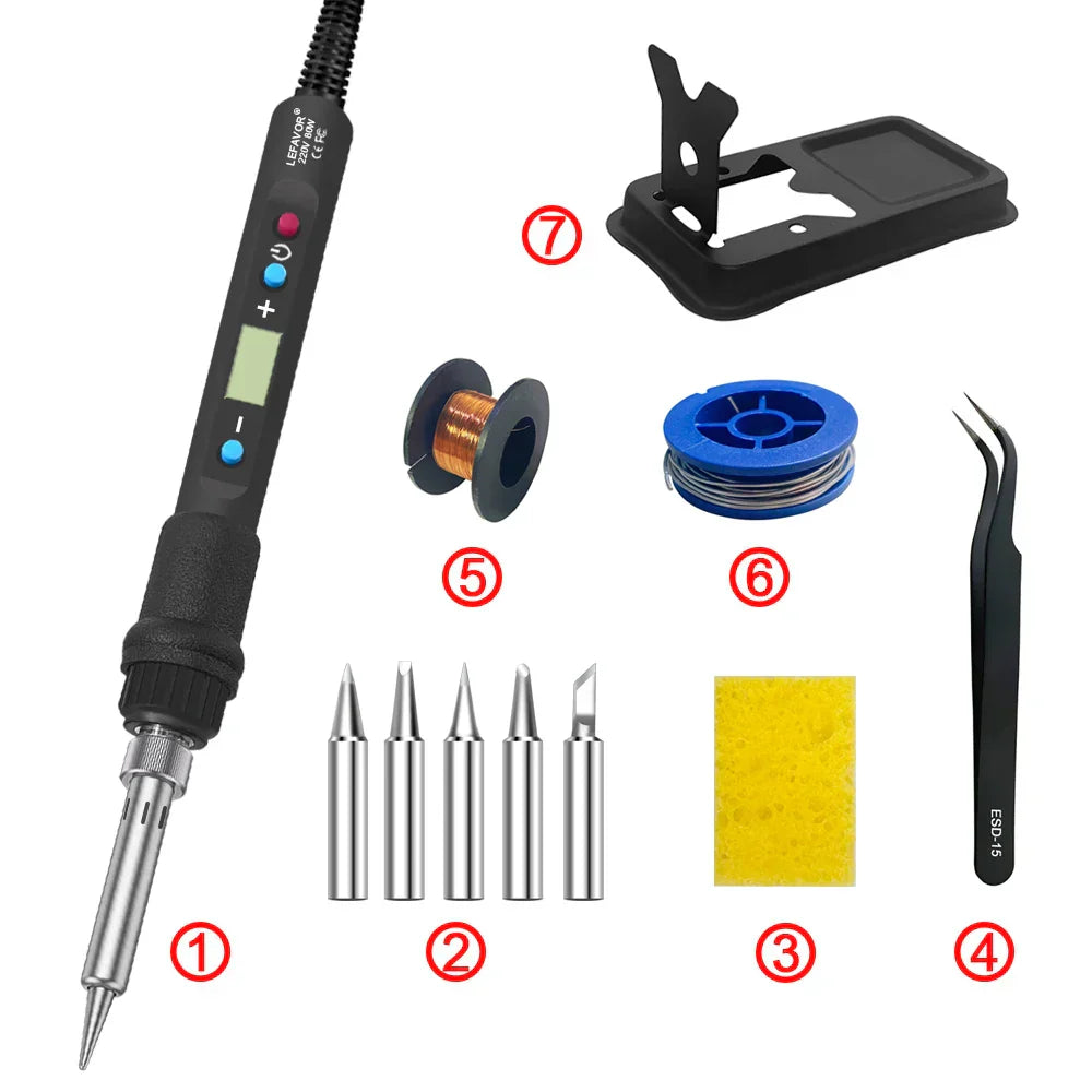80W Digital Display Soldering Iron Kit