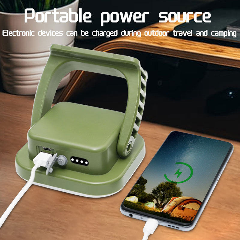 Long-lasting 80W LED camping lamp, solar powered, with magnetic base for easy placement