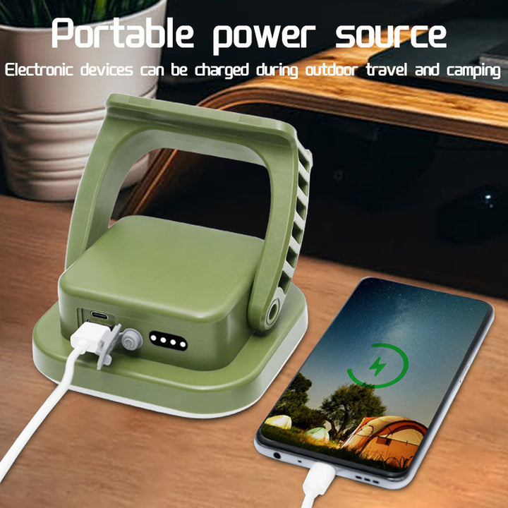 Long-lasting 80W LED camping lamp, solar powered, with magnetic base for easy placement