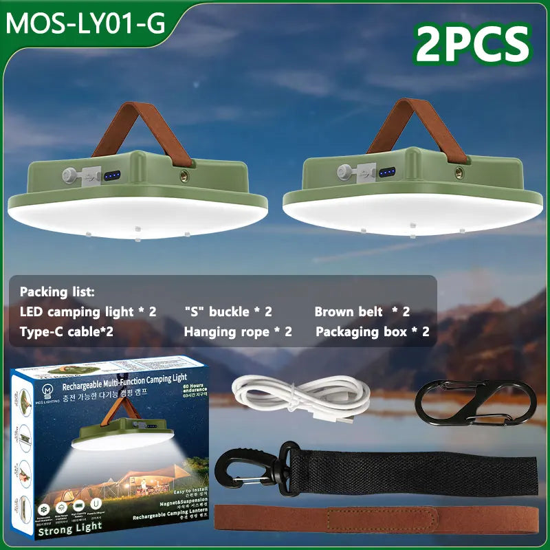 Robust 80W LED outdoor lantern, USB-C and solar charged, magnetic and zoomable for adventures