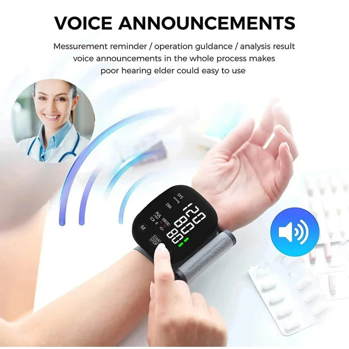 Unisex Rechargeable Wrist Blood Pressure Monitor