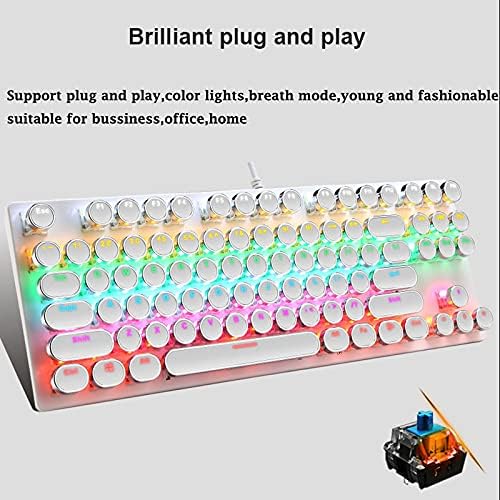 Modern 87-key RGB mechanical gaming keyboard, robust design, snappy blue switches