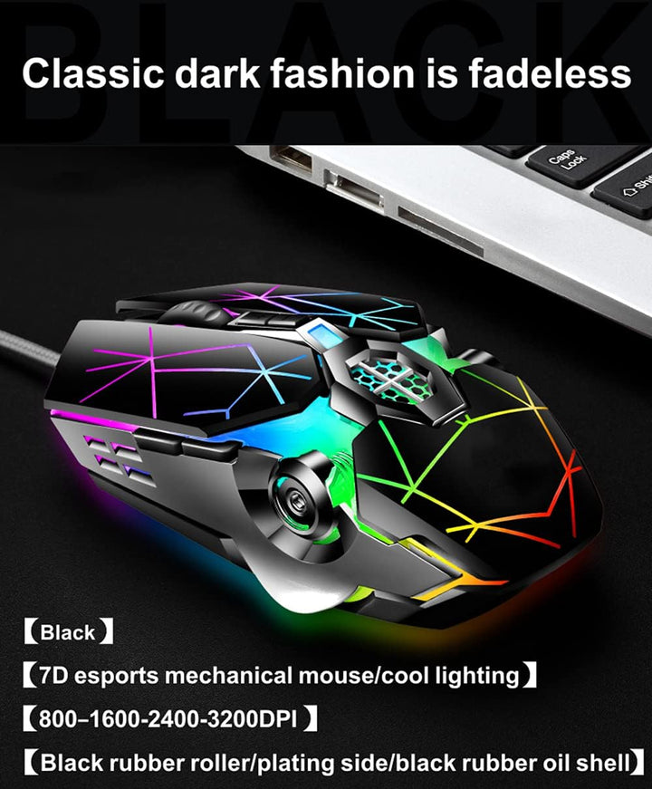 Computer desk with 87-key RGB mechanical gaming keyboard, blue switches ready for use