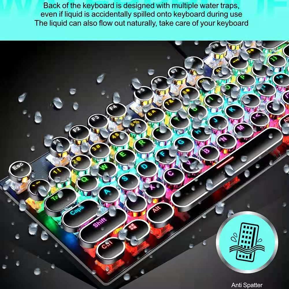 87-key mechanical gaming keyboard, designed for long gaming sessions, RGB and blue switches