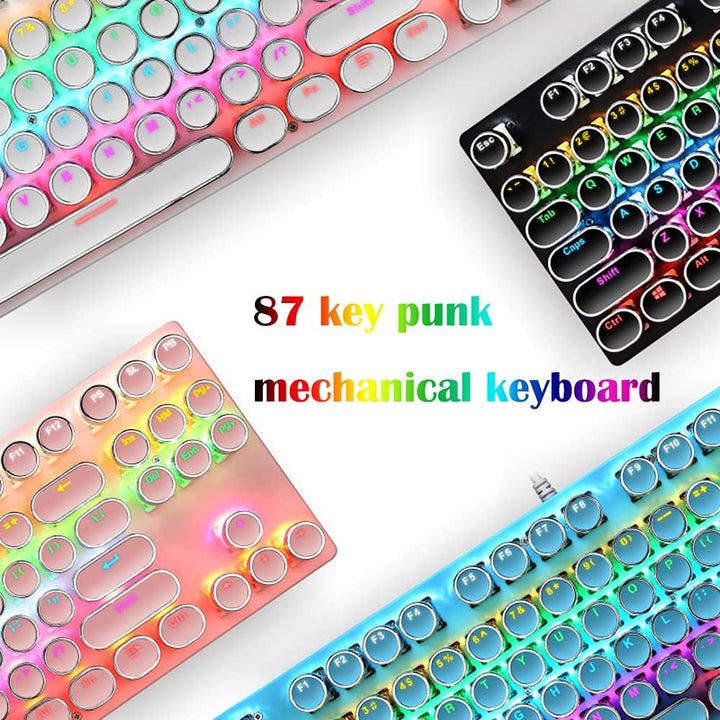 Compact and powerful 87-key RGB mechanical gaming keyboard, blue switch for competitive edge