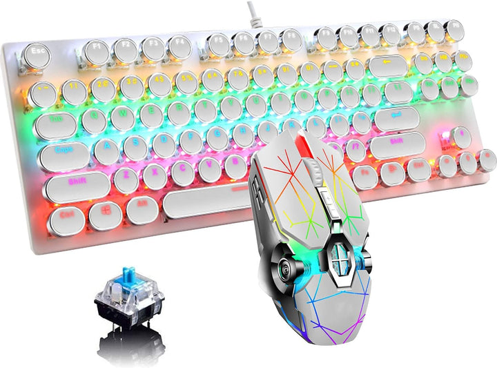 87-key RGB mechanical keyboard, a visually appealing computer accessory, blue switch