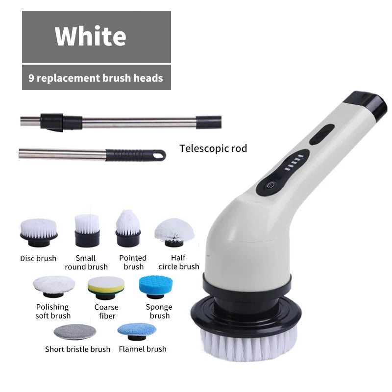 Powerful electric spin cleaner with an intuitive LED display for easy operation