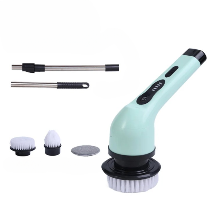 Versatile electric spin cleaner with LED display, suitable for various surfaces and tasks