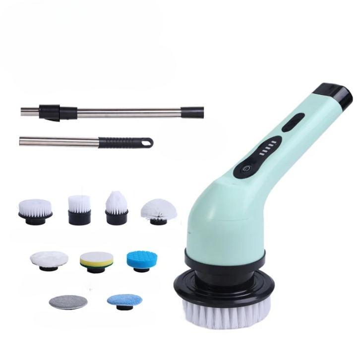 Portable electric spin cleaner with LED display, excellent for both indoor and outdoor use