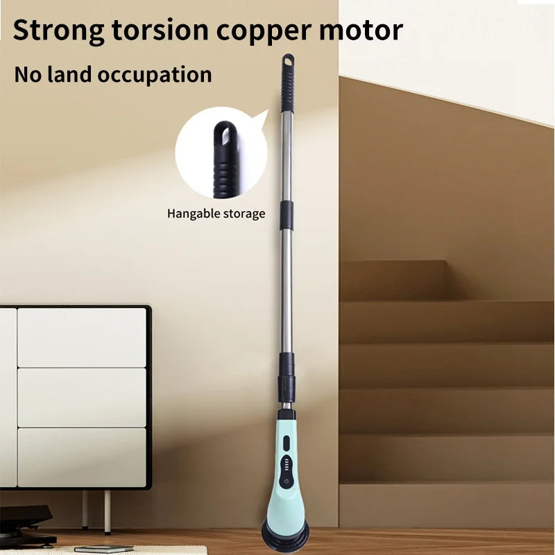 Electric deep cleaning brush with LED interface, useful for car detailing and household grime