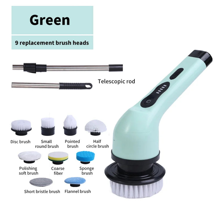 LED display on a cordless electric cleaning brush, highlighting its smart features