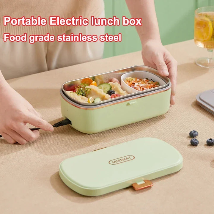 HeatMate 900ml portable electric lunch box with steaming for easy heating on-the-go