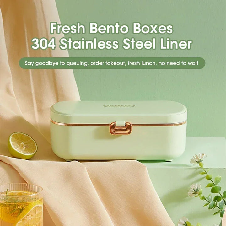 Compact 900ml HeatMate electric lunch box, a versatile food warmer and portable steamer