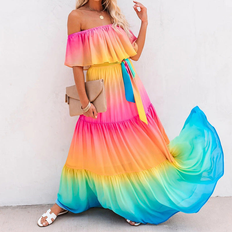 Women's Multicolour Summer Maxi Dress - Flattering & Vibrant