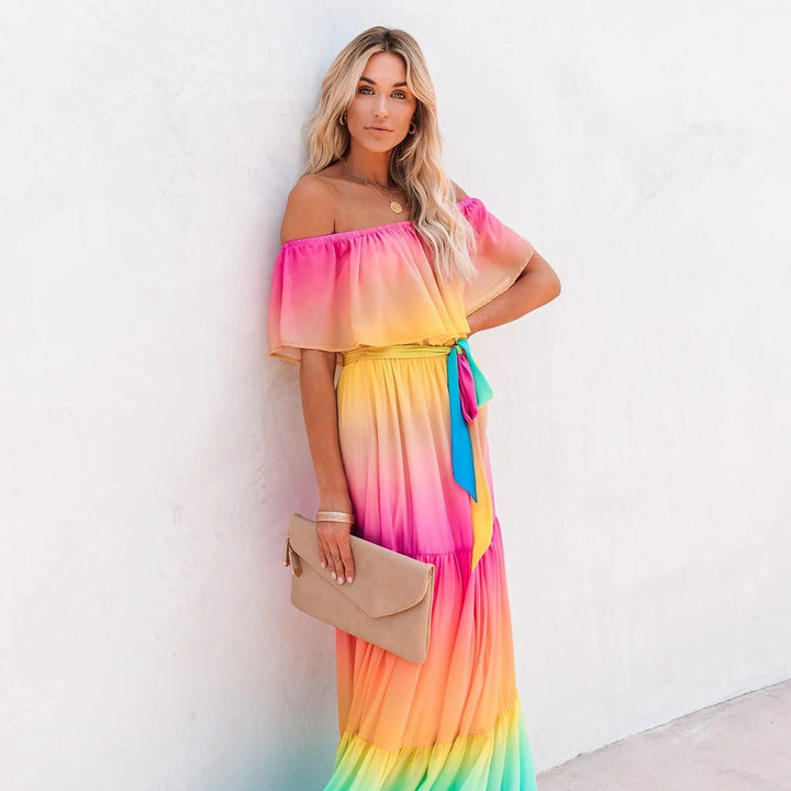 Women's Multicolour Summer Maxi Dress - Flattering & Vibrant