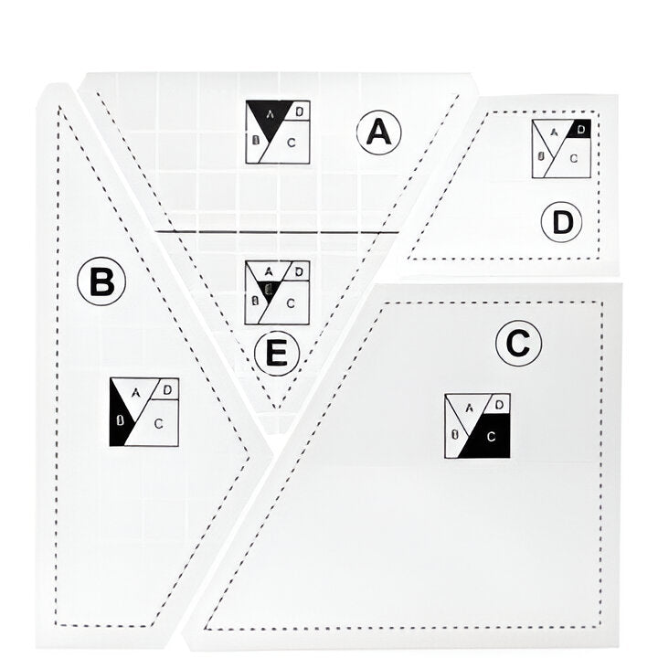 Enhance DIY quilting with this 4-piece acrylic cutting template set. Perfect for creative sewing & fabric crafting.