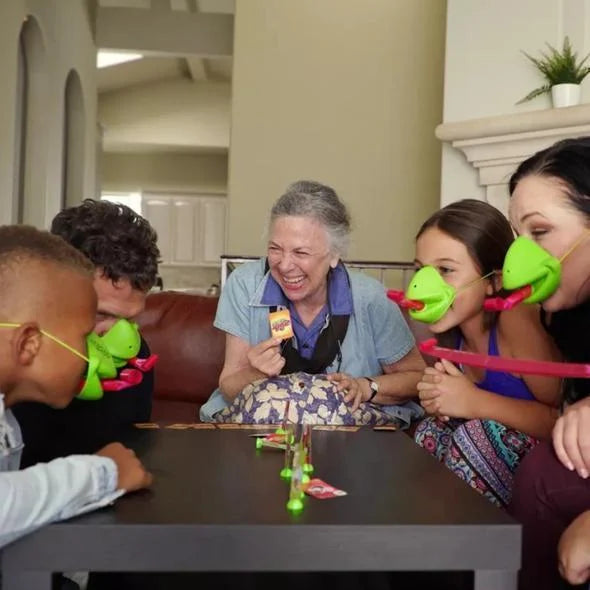 Vibrant kids' frog game set with leaping frogs; interactive skill-building fun for families.