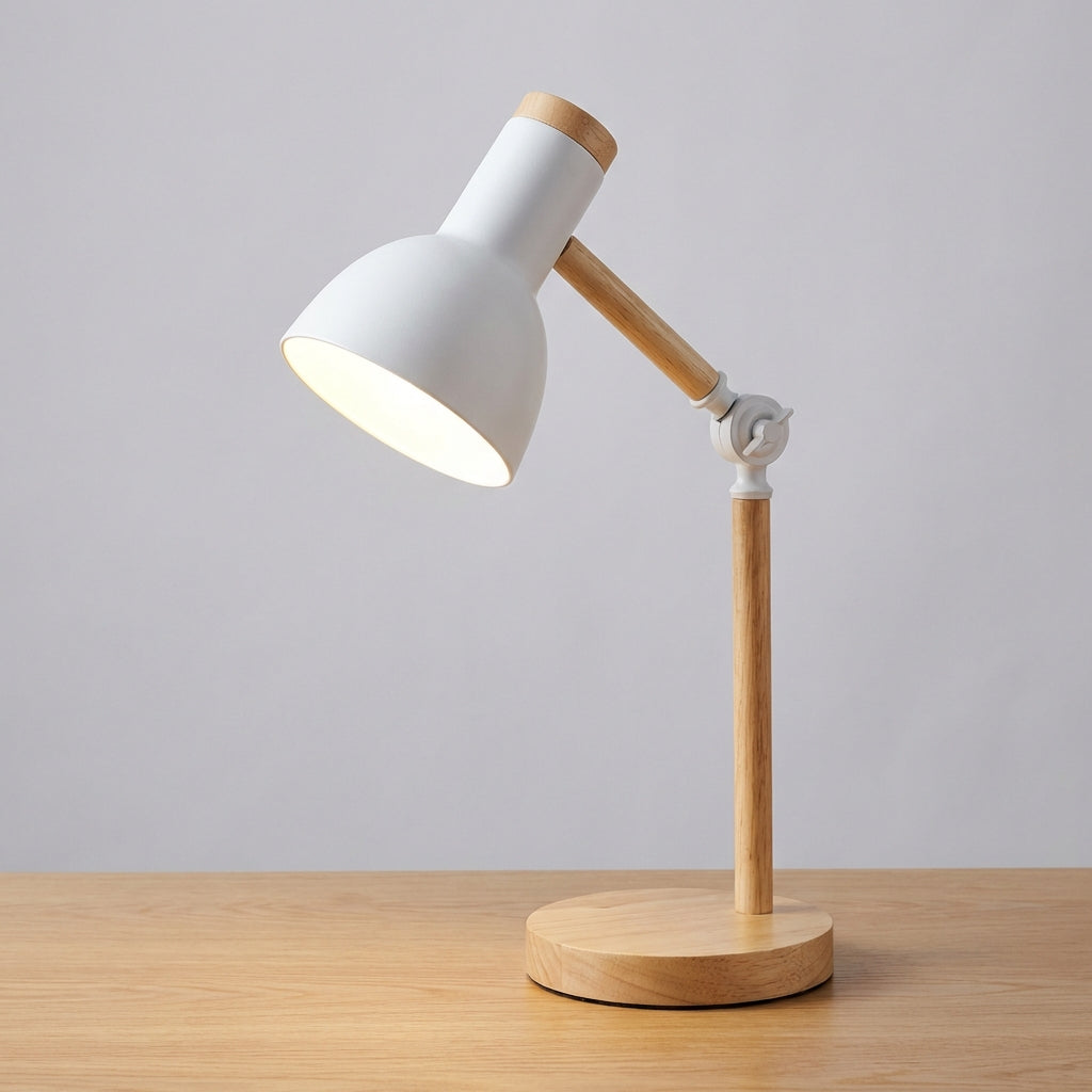 Minimalist black adjustable desk lamp by Arclume, Nordic design, perfect for focused task lighting on a table