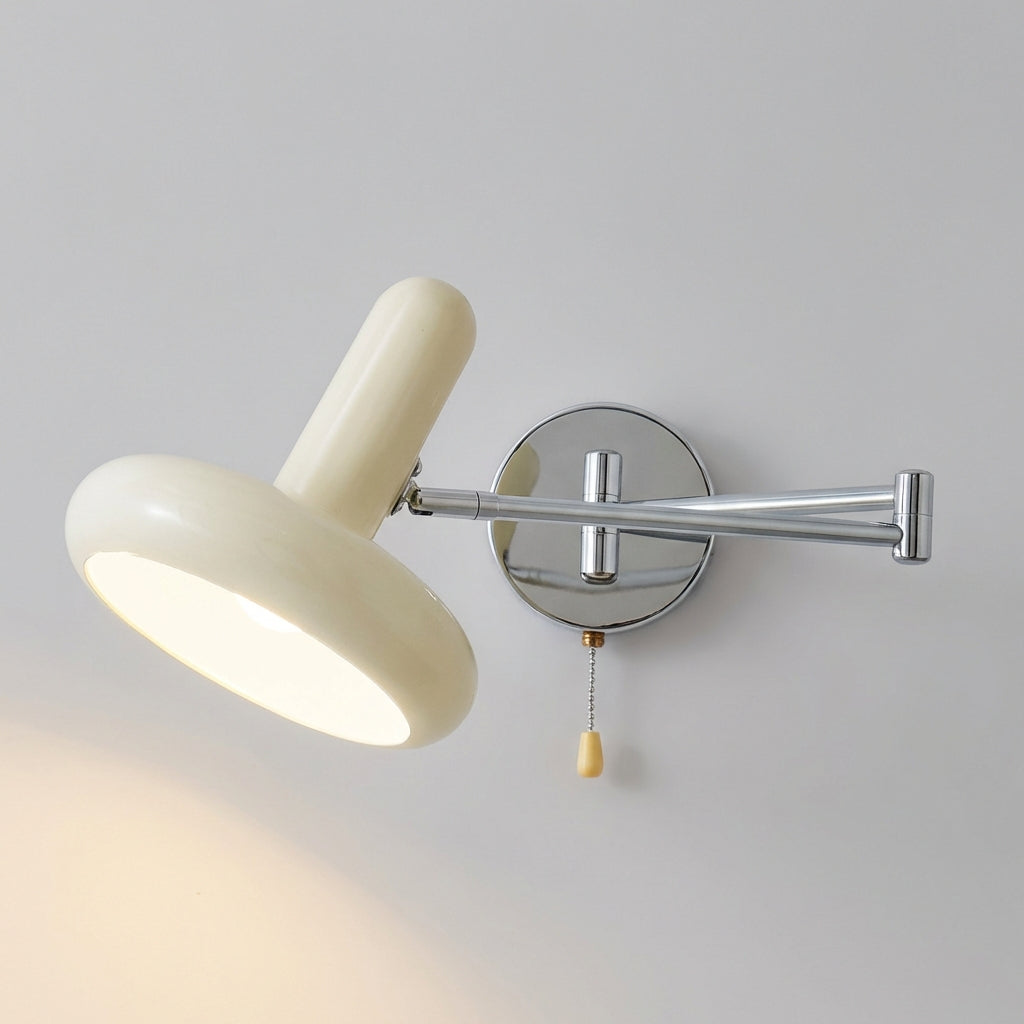 Contemporary adjustable wall sconce, black iron, excellent as a reading light or decorative Bauhaus fixture