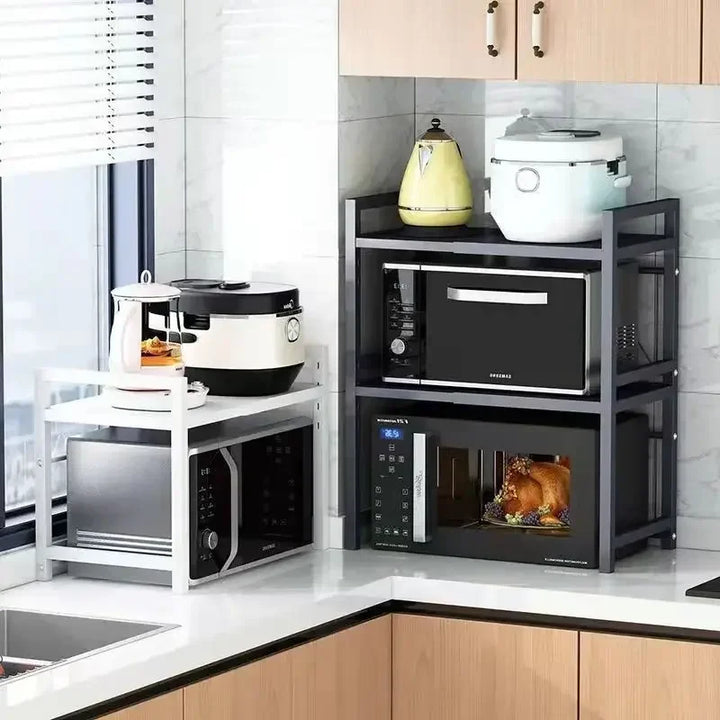 Adjustable Carbon Steel Double-Tier Kitchen Shelf