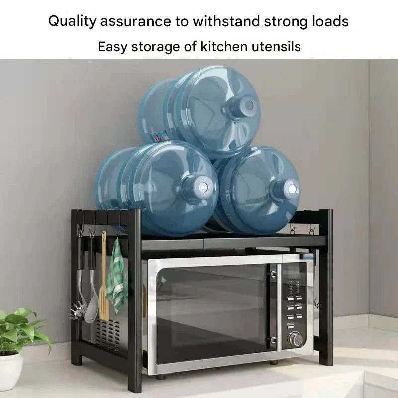 Adjustable Carbon Steel Double-Tier Kitchen Shelf