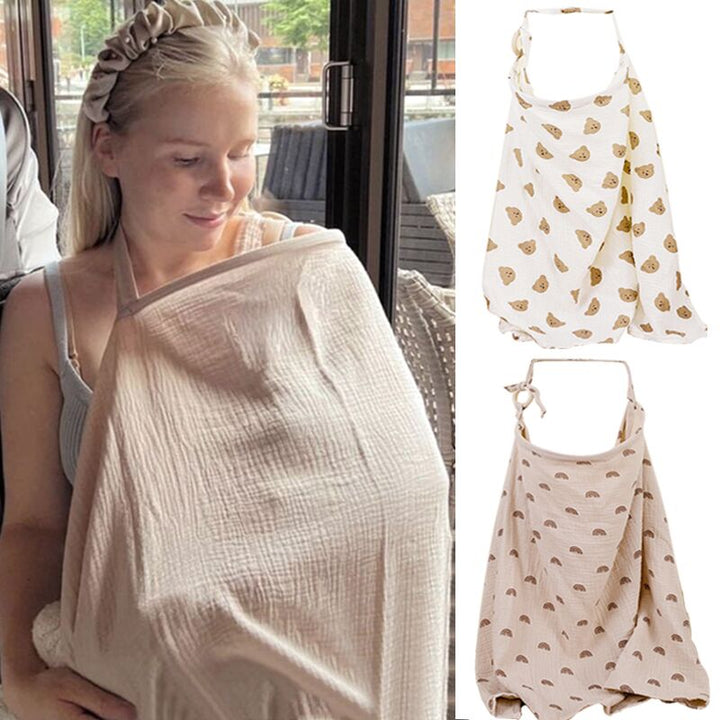 Adjustable cotton nursing cover for discreet breastfeeding, baby privacy, mom essentials.
