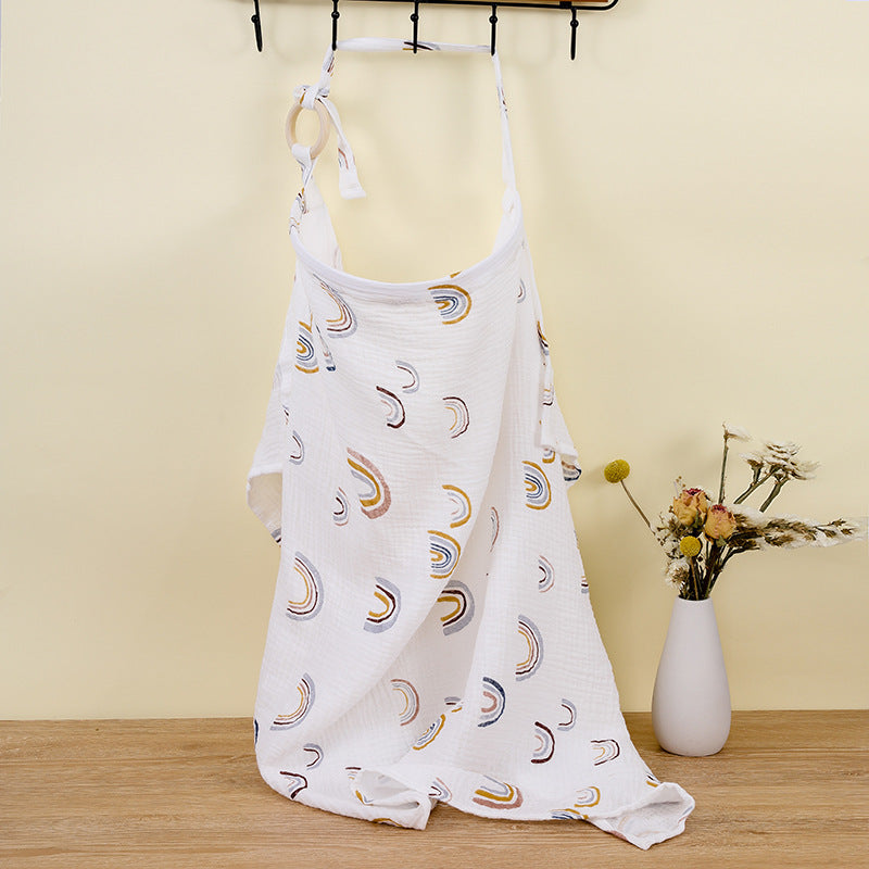 Mom essentials: breathable cotton nursing cover with adjustable strap for ultimate privacy.