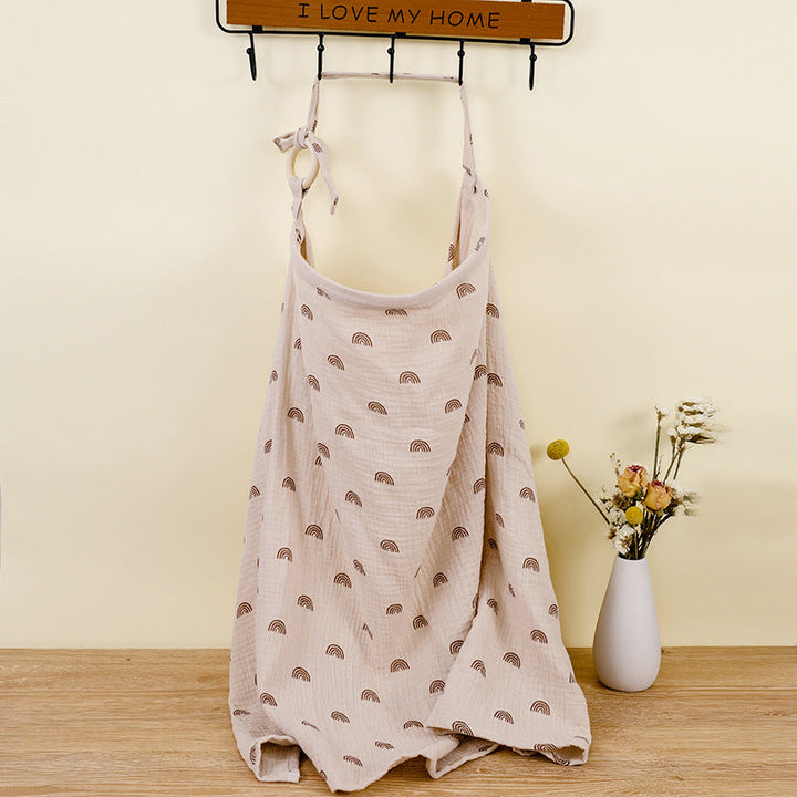 Breathable cotton nursing cover, versatile as a stroller blanket, essential for new moms.