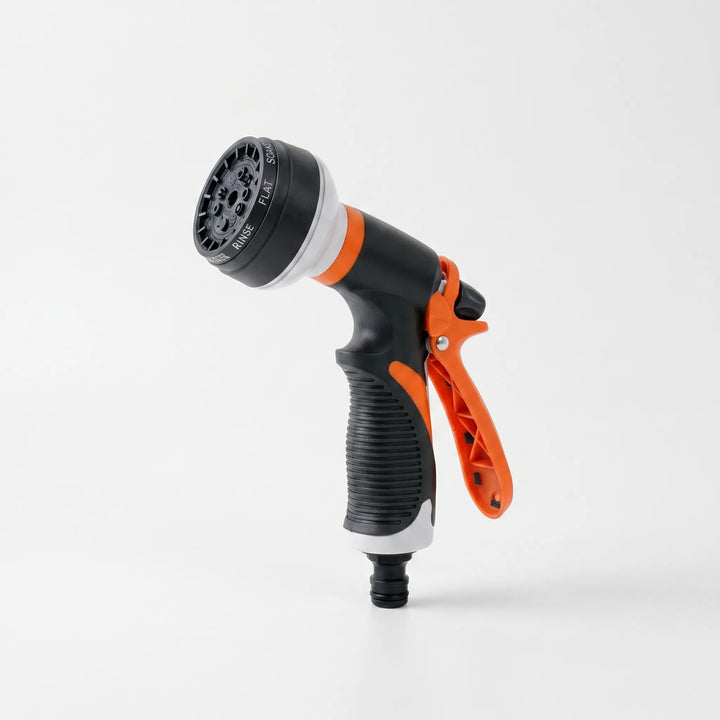 Handheld garden water sprayer featuring 8 adjustable patterns for gentle or powerful watering.