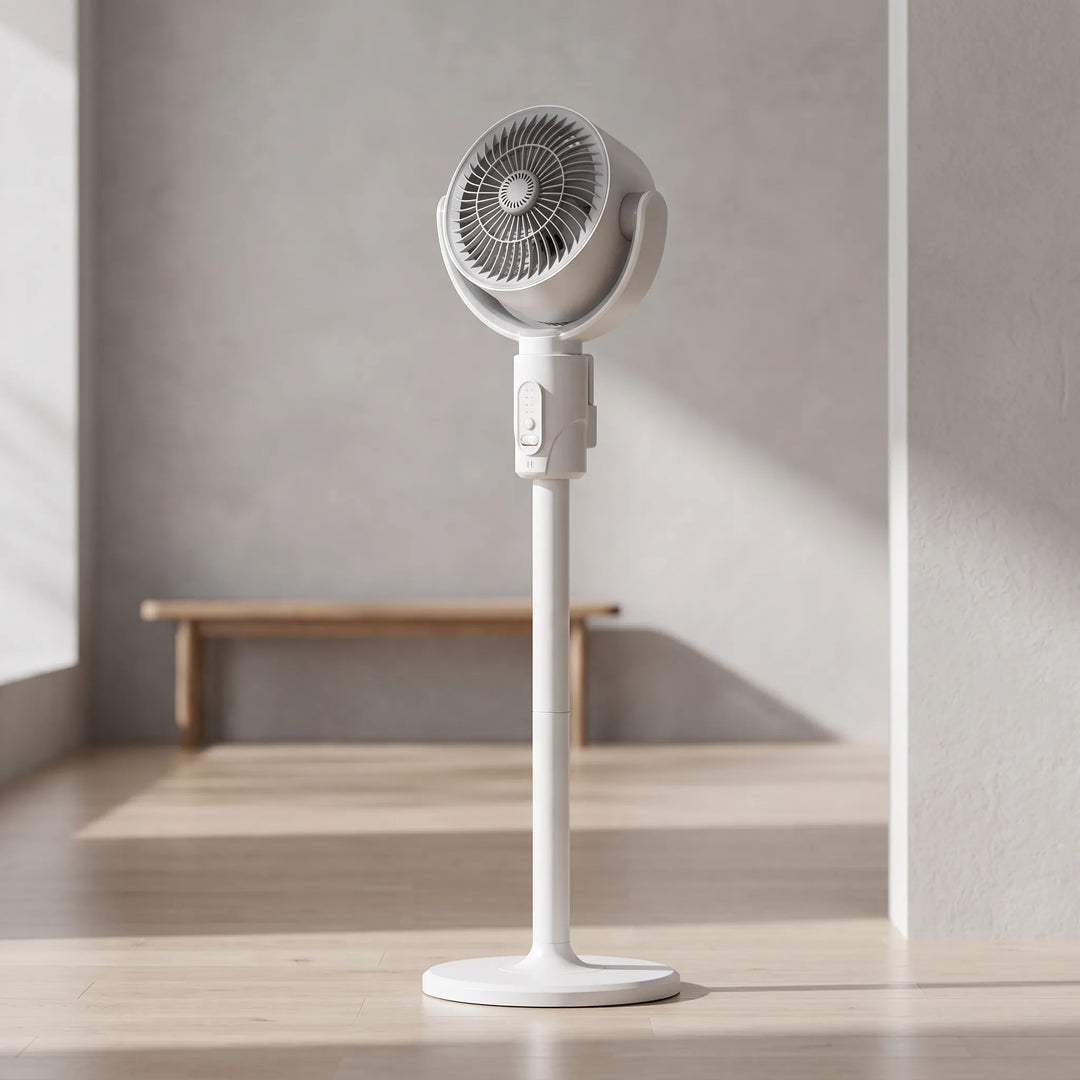 Adjustable height pedestal fan for home & office, with powerful cooling and quiet operation.