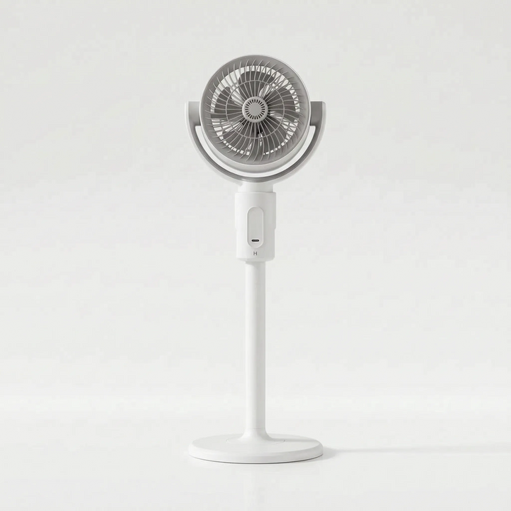 Pedestal fan with adjustable height, quiet operation, and oscillation for effective home & office cooling.