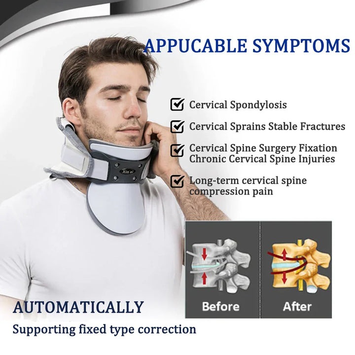 Neris inflatable neck traction device with integrated heat compress, designed for cervical care and pain relief