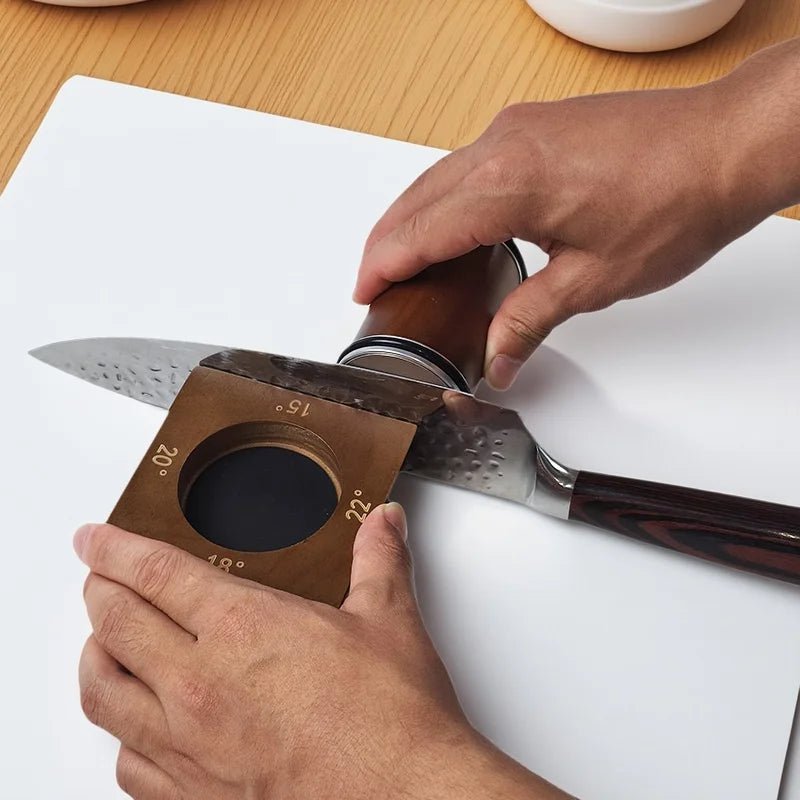 Maintain sharp blades with this adjustable knife sharpener, featuring a durable diamond wheel.