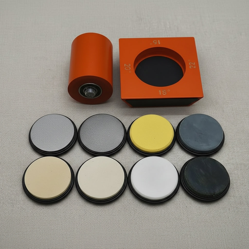 Rolling sharpener alternative: Adjustable diamond wheel for quick & professional blade edges.