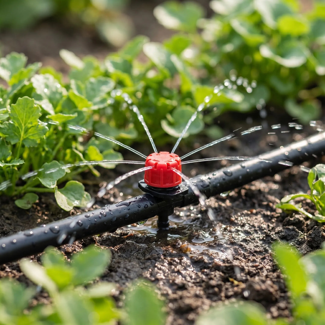 Adjustable micro irrigation dripper for precise garden and potted plant watering. Essential plant care tool.